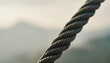 Closeup of thick gray rope