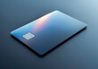 Blank chip card, empty card. Blank credit card mockup over on blue background