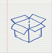 Hand drawn of box , Vector illustration on white paper background.
