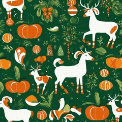  christmas pattern with deer.