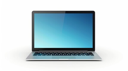 Leinwandbilder - This is an isolated front view of a laptop on a white background. It is a modern illustration.