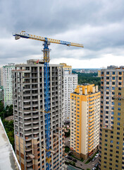 Wall Mural - construction site with crane