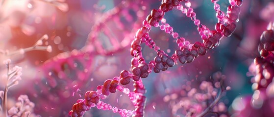 Poster - Science laboratory experiments analysis and genetic engineering study of chromosome DNA molecules. Double helix DNA molecule structure. Medical science research in chromosome DNA genetic