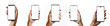 © Sim - woman's hand holding a white screen smart phone on transparency background PNG