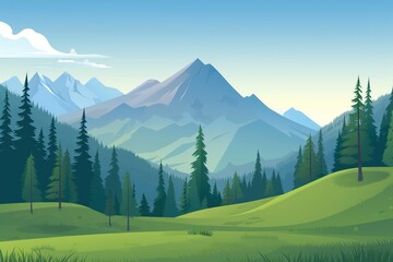 Wall Mural - Serene Mountain Landscape 