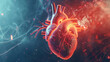  Human Heart Showing Heartbeat Concept
