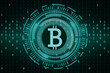 © stockworldr - bitcoin crypto currency digital technology on circuit board .blue dark background. money global market exchange in future. Finance token online Systems. vector illustration abstract futuristic