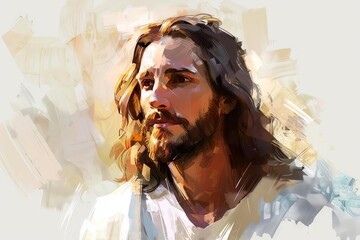 Wall Mural - Majestic full view of Jesus Christ, also known as Emmanuel, digital painting