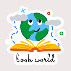 Poster - Trendy flat sticker of books day 