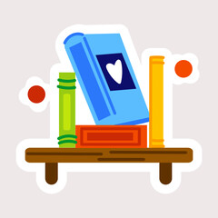 Poster - An editable flat sticker of bookshelf 