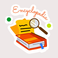 Wall Mural - Get your hands on encyclopedia book flat sticker  