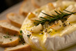baked camembert cheese with garlic and rosemary