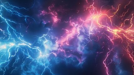 Wall Mural - abstract electric background featuring lightning