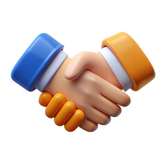 Business Handshake icon 3d render style icon image isolated on a transparent background PNG photo