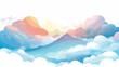 Beautiful fantasy pastel clouds againt with top of hills