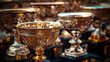 Close-ups of Trophies, Symbolizing Victory and Achievement