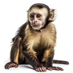 Wall Mural - Capuchin isolated on white background