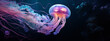 Luminous Jellyfish Gliding in the Deep Ocean