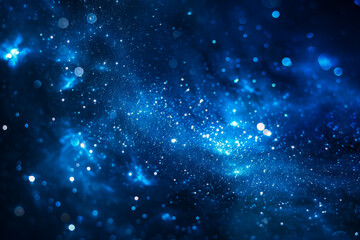 Wall Mural - A blue sky with stars and a galaxy