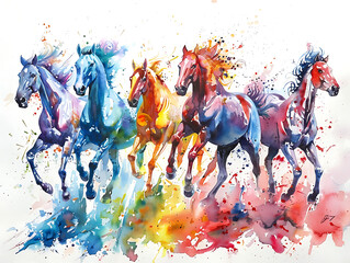  painting horse wall art, a symbol of progress and strength.
