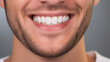 Smiling man showing white teeth dental health care