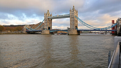 Wall Mural - Tower Bridge Over River Thames at Cloudy Day in London United Kingdom