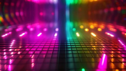 Poster - Vibrant Geometric Disco Lights Abstract Background