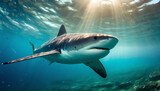 Fototapeta Uliczki - Basking Sharks beneath Waves