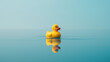 Yellow Rubber Duckling Floating on Water. Generative AI.