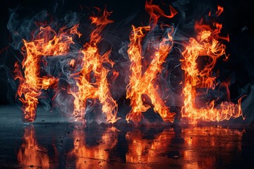 Poster - A group of mesmerizing fire letters spell out the word fire in a captivating display of flickering flames