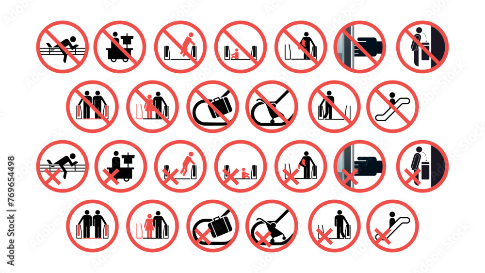 Underground Labels Metro, Underground, Subway, MTR, and MRT: Escalator Sign, Escalate Sign ...