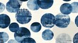 © DreamscapesGallery - Layered indigo circles with varied textures on a crisp white canvas offer a modern abstract look..