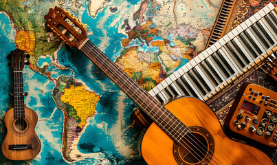 Wall Mural - World Music day background design photo