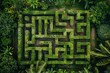 © Fleuronica - A mysterious maze intricately woven within a lush forest, creating a captivating and puzzling landscape to explore