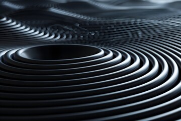 Sticker - Mesmerizing Monochrome Waves of Abstract Optical Illusion in Cinematic 3D Rendering