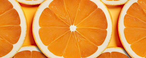 Wall Mural - Bright orange slices create a captivating fruit background, offering a burst of color and freshness.