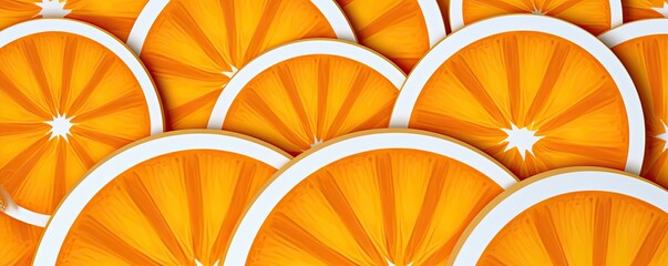 Poster - Dive into the vibrant hues of orange slices, forming a refreshing and invigorating fruit background.