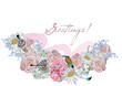 Series of greeting backgrounds with summer and spring flowers for wedding decoration, Valentine's Day, sales and other events .