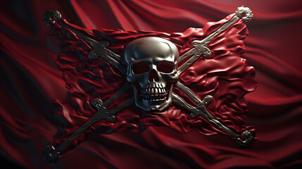 Poster - Pirate Flag sea icon 3d