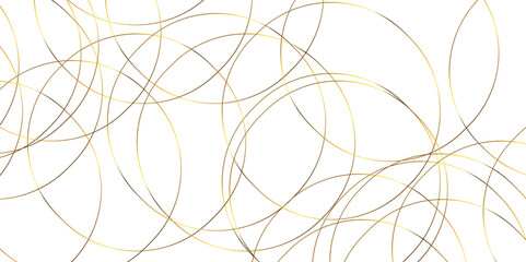 Wall Mural - Circle lines hand drawn golden seamless pattern