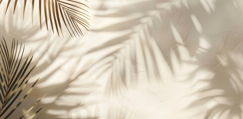 Light beige background with palm shadows