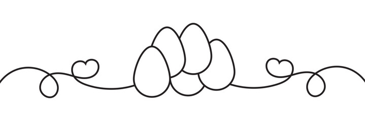 Sticker - Easter Egg  line art style. vector Illustration. EPS 10. Black Easter Egg  line vector. 