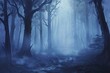 A mysterious forest shrouded in fog, hiding secrets and dangers within