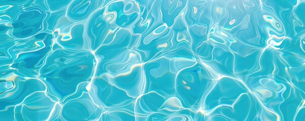 Wall Mural - blue water background, top view, sunlight reflections, swimming pool water texture, seamless pattern