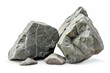 Heavy Burden of Big Boulders: Isolated White Rocks with Cracks and Cleaving - Geology Stock Image