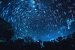 Timelapse of the night sky capturing the movement of numerous stars and constellations arcing across a dark background