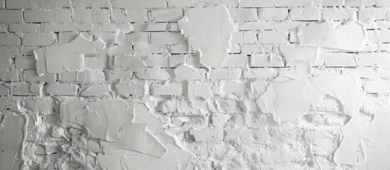 Canvas Print - White decorative plaster brick interior wall in loft style design