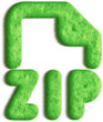 File Zip Green Fluffy Icon