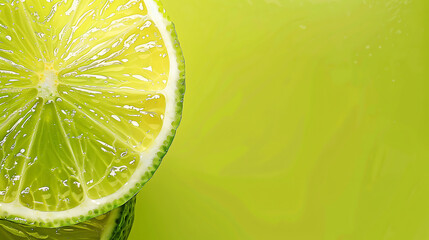 Wall Mural - Fresh Green lime background illustration with copy space. generative ai