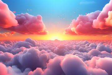 Beautiful sky background With soft and fluffy clouds